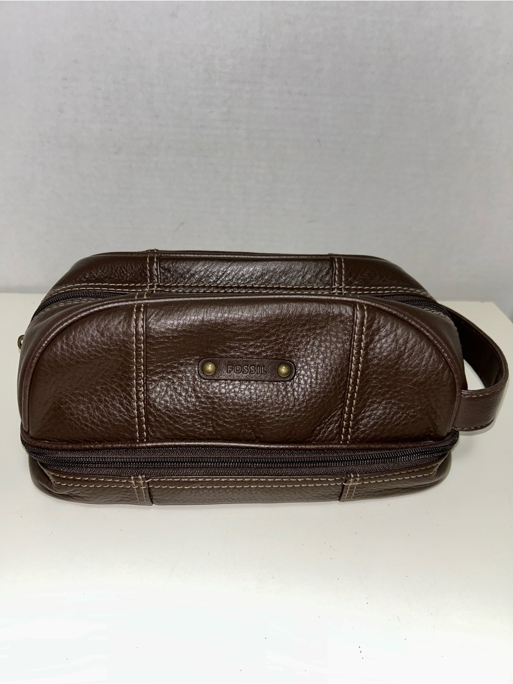 Fossil Zip Dopp Kit Shave Travel Toiletry Bag